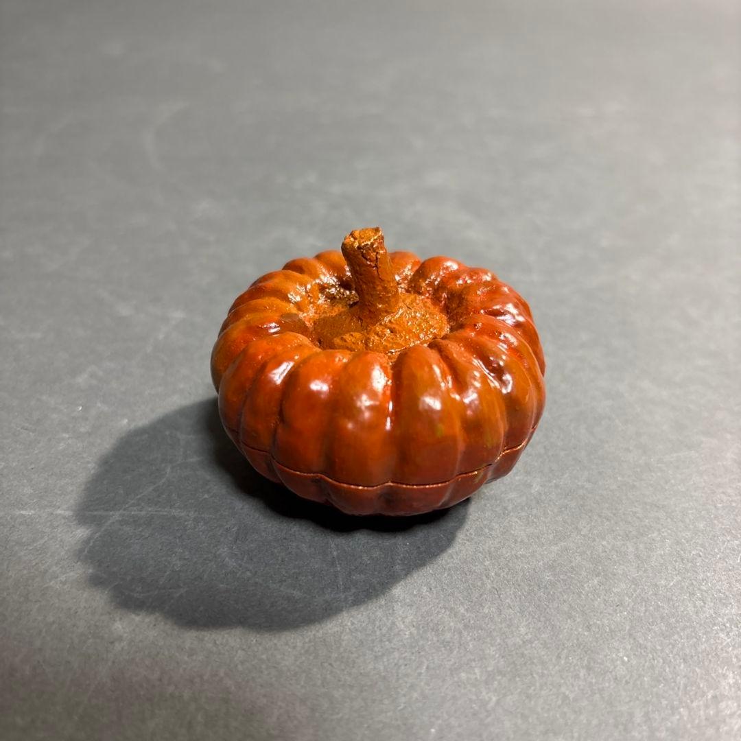 國田領治　長斎　南瓜　香合　共箱