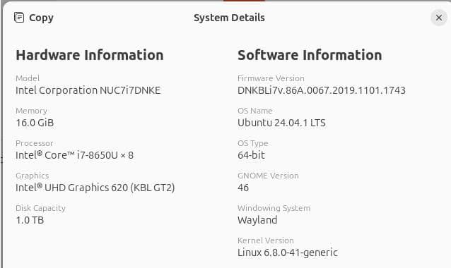 K*Y様 小型PC Intel NUC(Corei7+メモリ16GB+SSD 1
