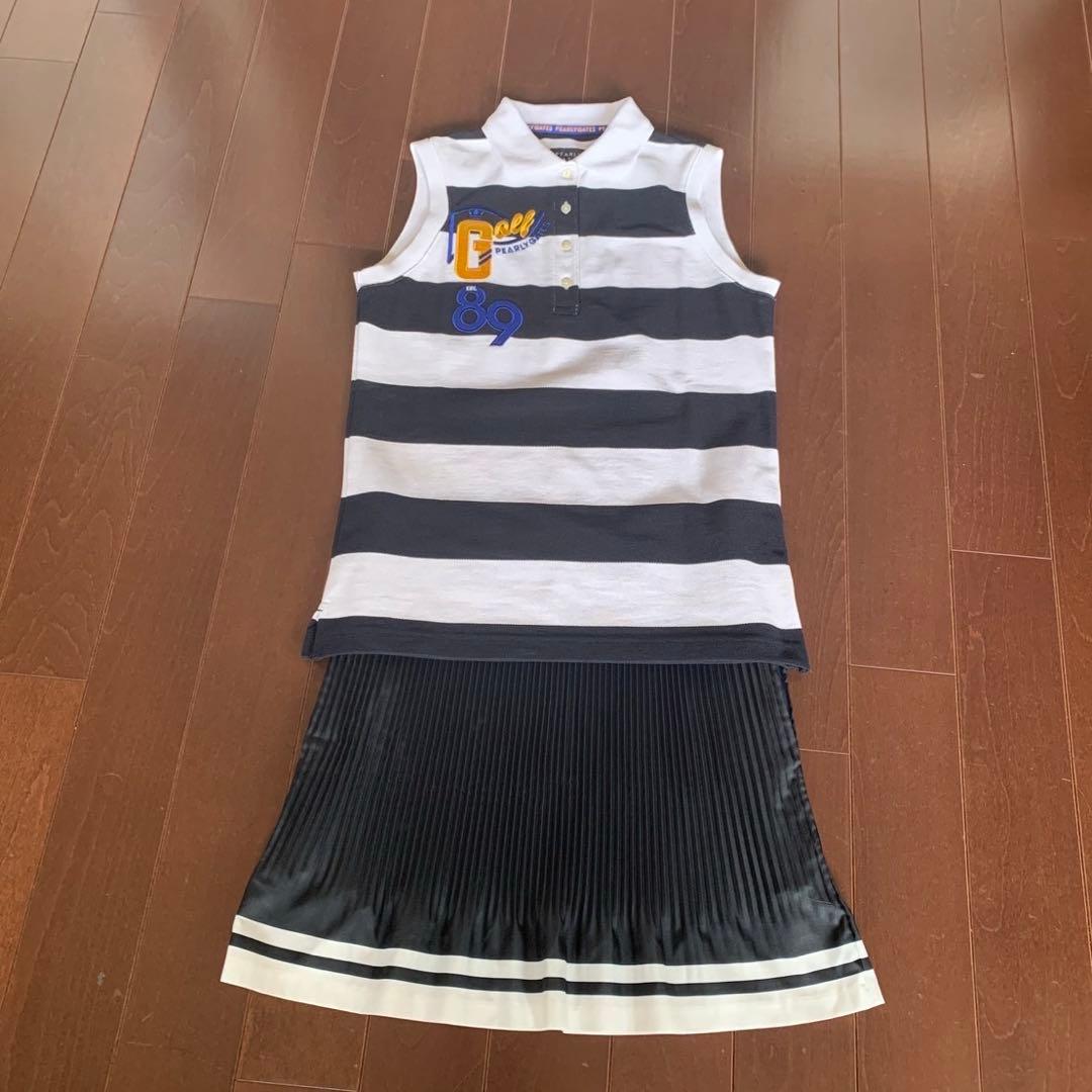 パーリーゲイツボーダーノースリーブポロシャツ