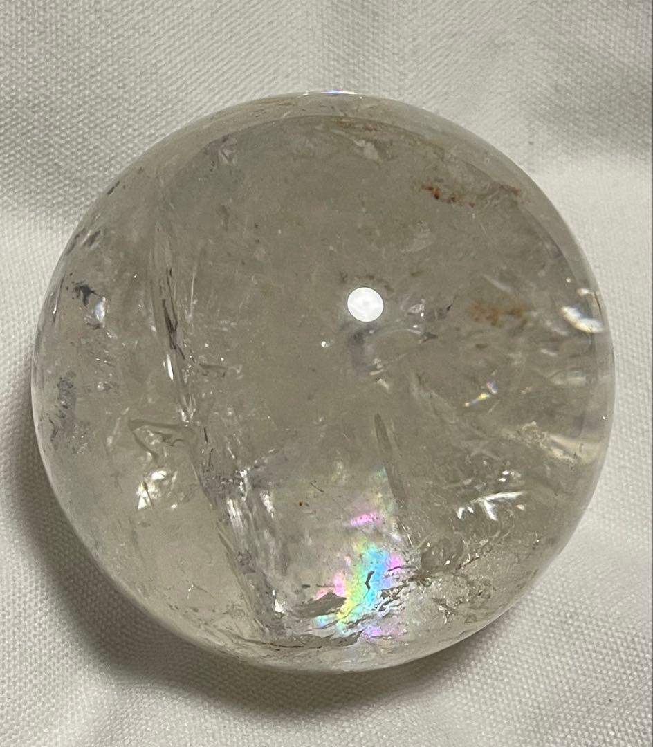 値下げ　大サイズ　虹入り水晶　スフィア（丸玉）　約8cm 790g