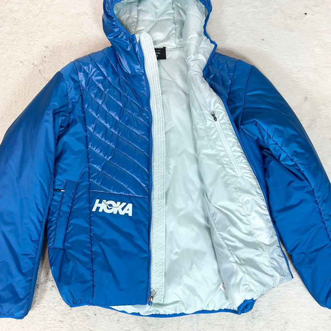 美品❗️HOKA ONEONE パフィージャケット　軽量　ブルー　XS/S