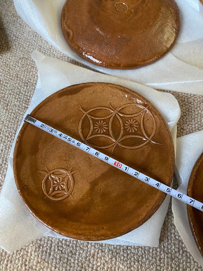 大樋焼 銘々皿　五枚　滴翠窯