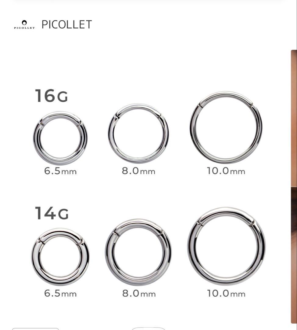 PICOLLET プラチナ セグメントリング 10㎜16G