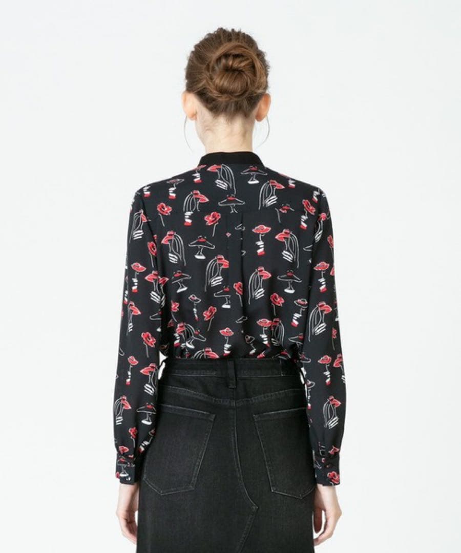 アルアバイル　ルルウィルビー ドローイング配色リボンブラウス