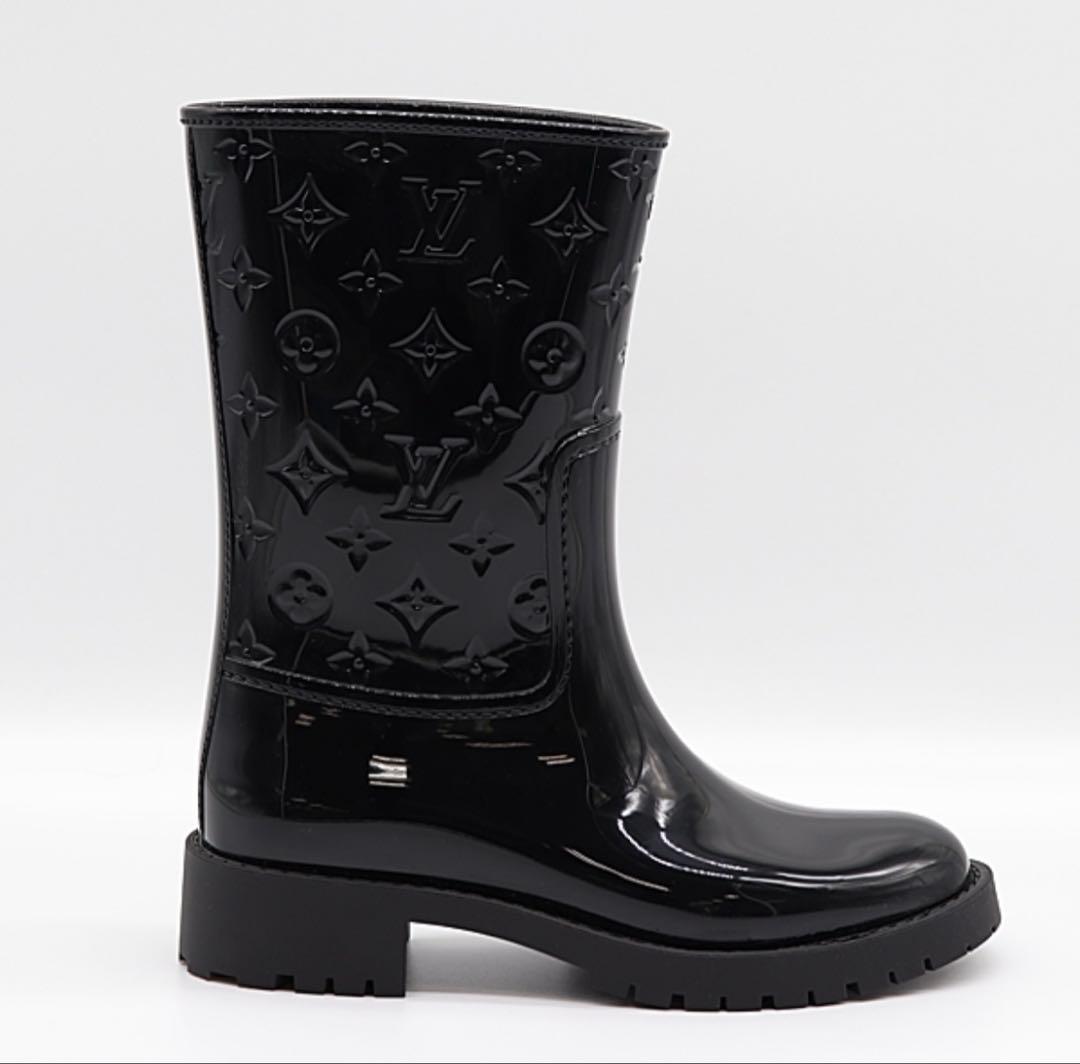 ルイヴィトン ドロップス ライン ラバー モノグラム ショートレインシューズ35