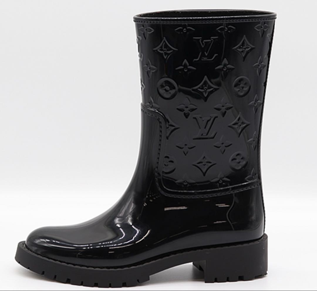 ルイヴィトン ドロップス ライン ラバー モノグラム ショートレインシューズ35