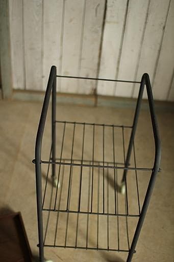 古い鉄と古材のキッチンラック　食器棚　オープンラック　古家具　古道具