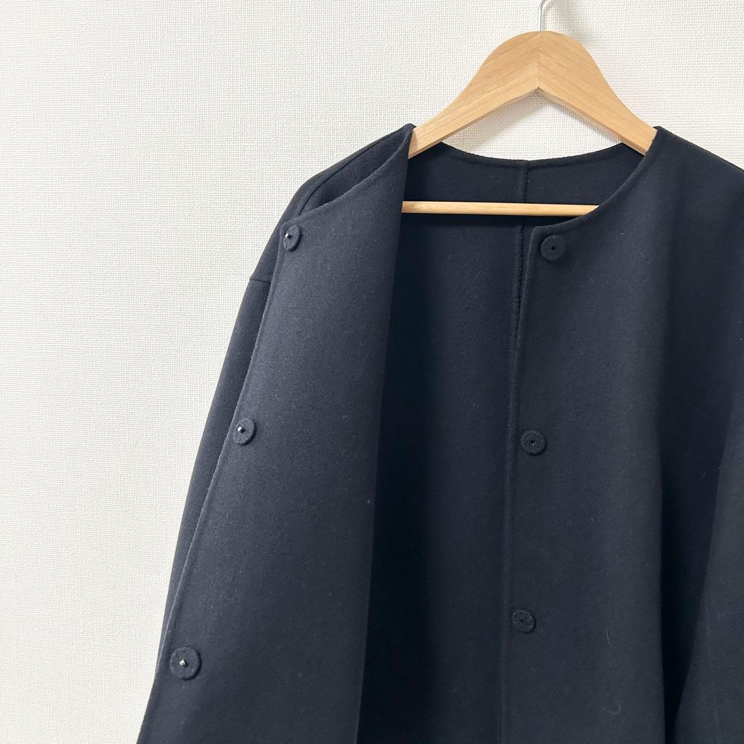 美品✨ADORE ライトリバーケープ付きノーカラージャケット コート