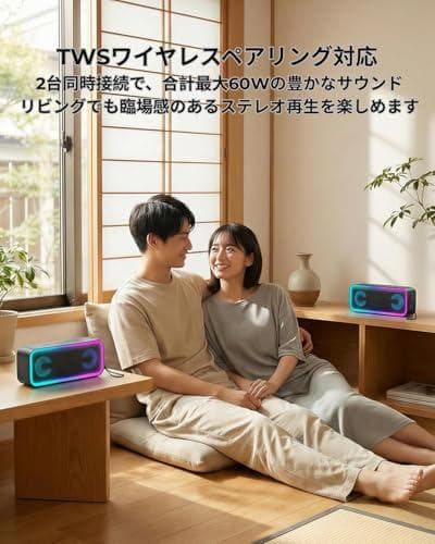 【DSP音声技術・Bass3.0重低音・ デュアルドライバー】30W大音量 ポm