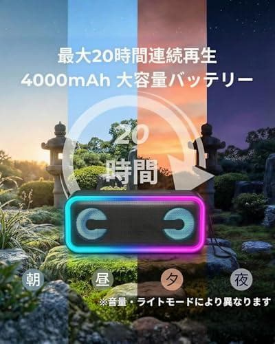 【DSP音声技術・Bass3.0重低音・ デュアルドライバー】30W大音量 ポm