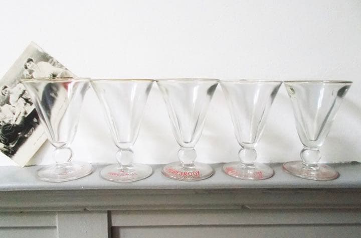 SOLD!【送料込】アンティーク ビストロ グラス 5個セット