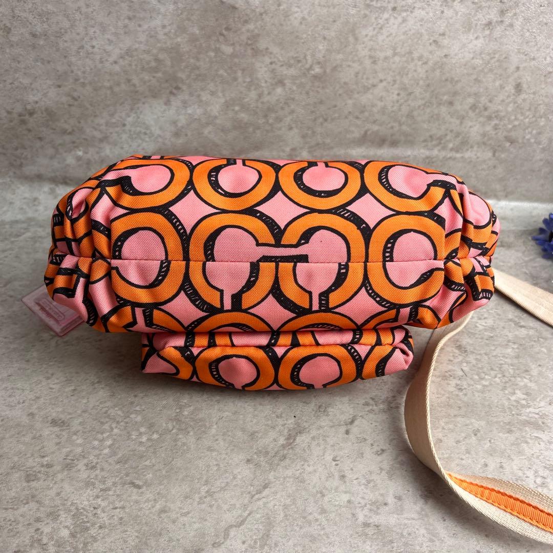 ✨良品✨️COACH 2way ショルダーバッグ オプアート 総柄 オレンジ