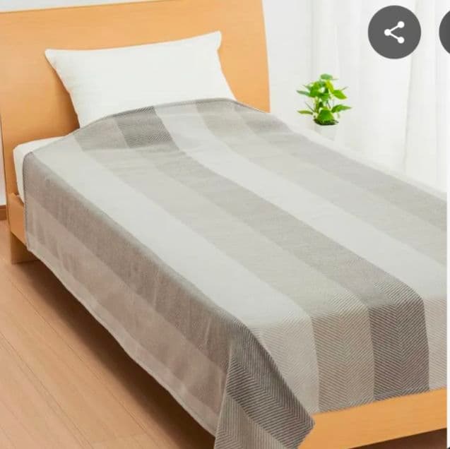 西川インナーブランケットグレー　ウール100%毛布 2枚組