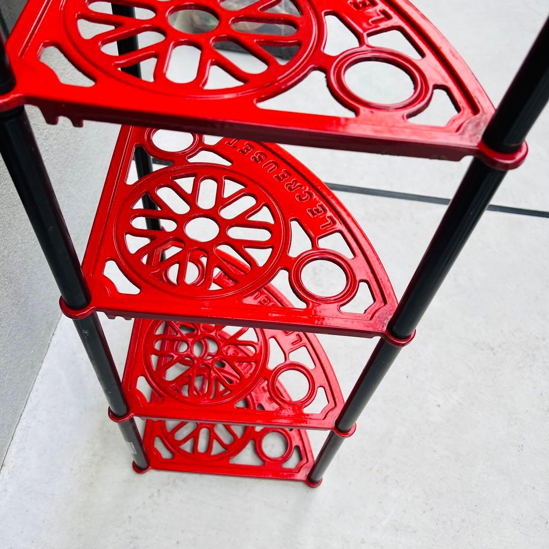 ルクルーゼ　ホーロー鍋スタンド5段赤　Le Creuset鋳物ポット