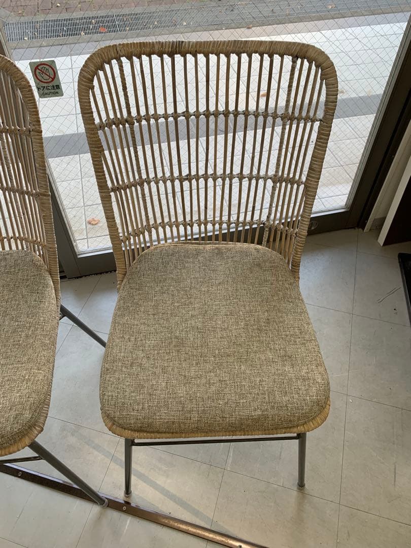 ラタンチェア 2人掛け+1人掛け アンティーク アイアン 輸入品 大阪配送限定