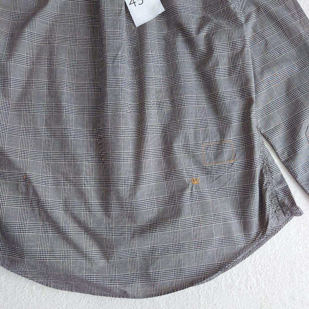 未使用45R スーピマオーガニックバチストのフリルプティローファーシャツ