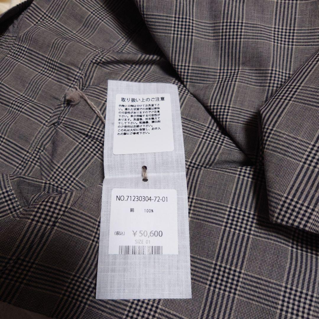 未使用45R スーピマオーガニックバチストのフリルプティローファーシャツ