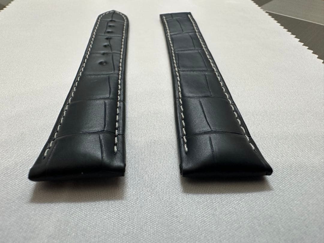 【純正品】オメガ ネイビーアリゲーターレザーストラップ 19mm