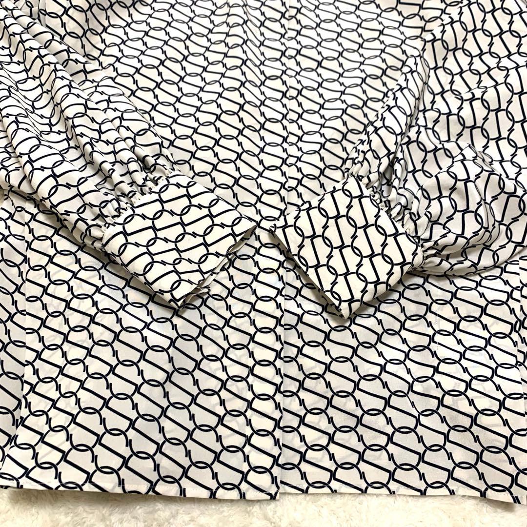 2023 Spick&Span モノグラムプリントレイヤースリーブブラウス 総柄