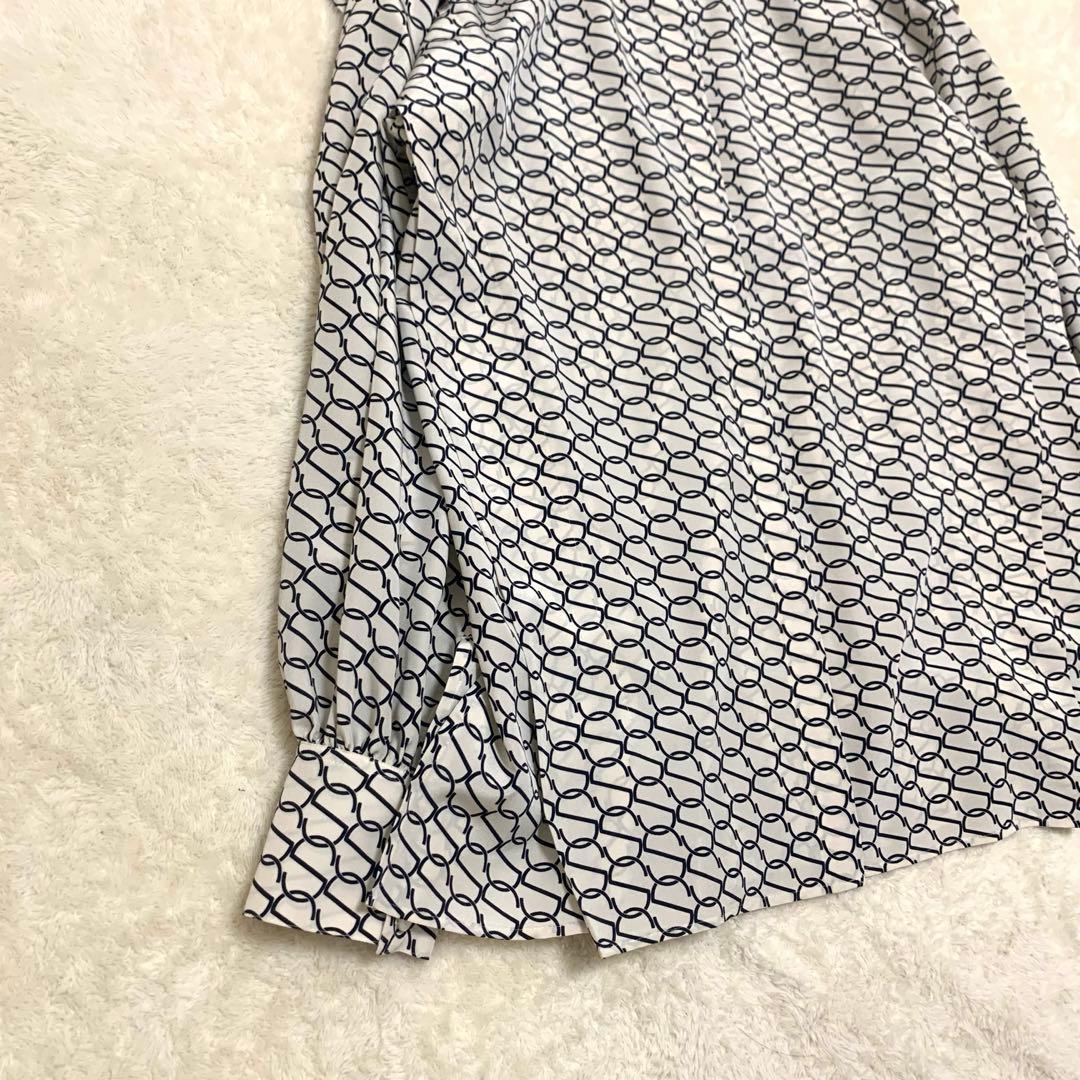 2023 Spick&Span モノグラムプリントレイヤースリーブブラウス 総柄