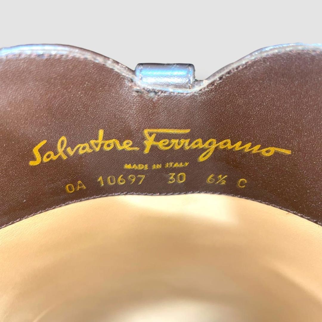 美品　Ferragamo　フェラガモ　ロングブーツ　ブラウン　ガンチーニ　レザー