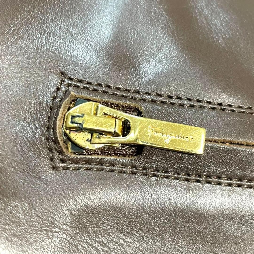 美品　Ferragamo　フェラガモ　ロングブーツ　ブラウン　ガンチーニ　レザー