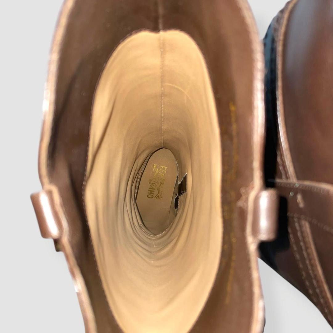 美品　Ferragamo　フェラガモ　ロングブーツ　ブラウン　ガンチーニ　レザー