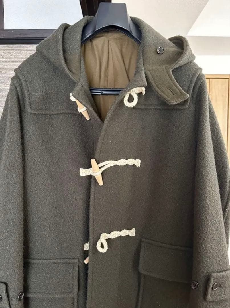 ブラームス blurhms ウールメルトンダッフルコート size2カーキグレー