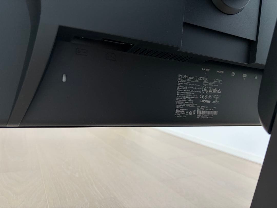 【週末限定】EIZO EV2740X 4K 極美品 使用2830h 24年購入