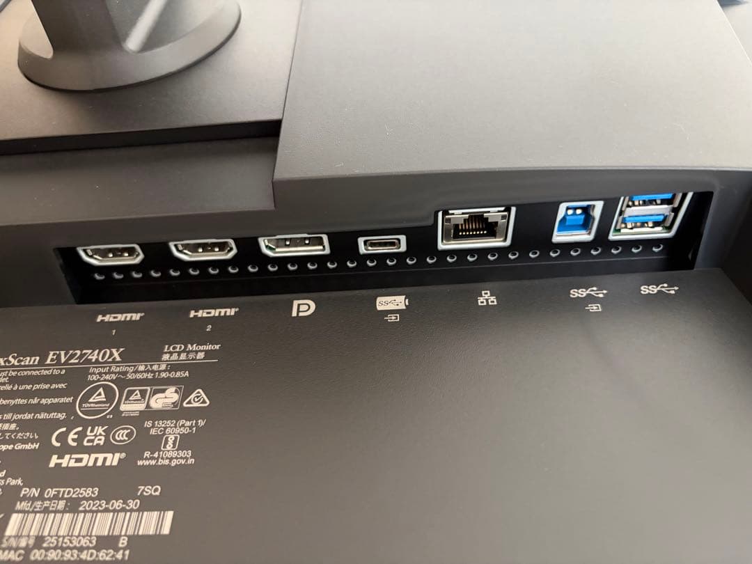 【週末限定】EIZO EV2740X 4K 極美品 使用2830h 24年購入