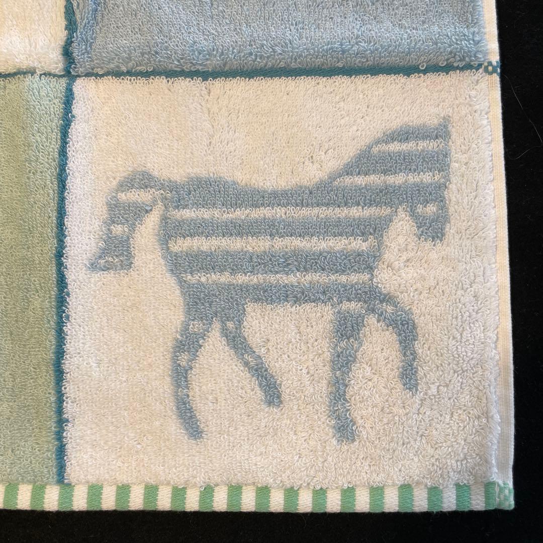 エルメス　タオルハンカチ馬と自転車　箱、グリーティングカード、2025リボン付き