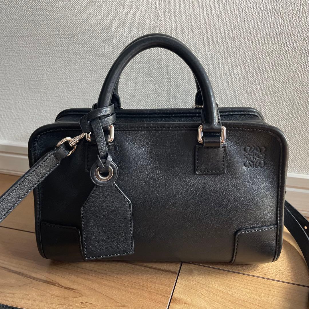 ロエベ　アマソナ23 ハンドバッグ　ミニボストン　ブラック　アナグラム