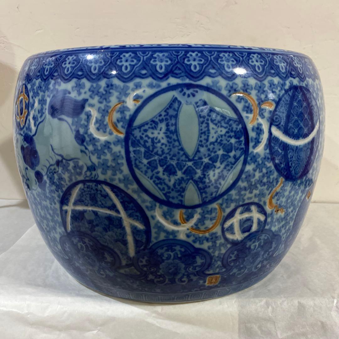 可愛い獅子と手毬模様の火鉢　超美品