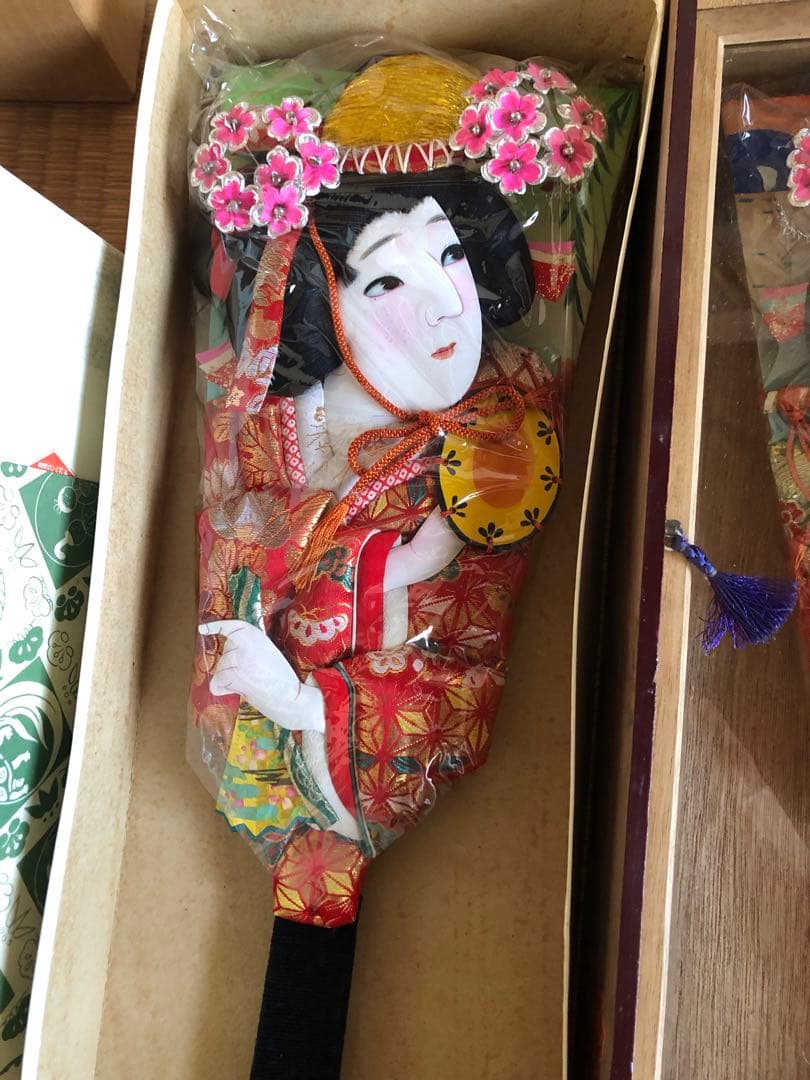 御羽子板　3点セット　Japanese paddle doll.