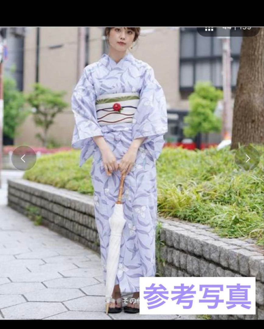 【専用です】二部式浴衣　あやめ柄　うたたね+作り帯　パタパタ結び風