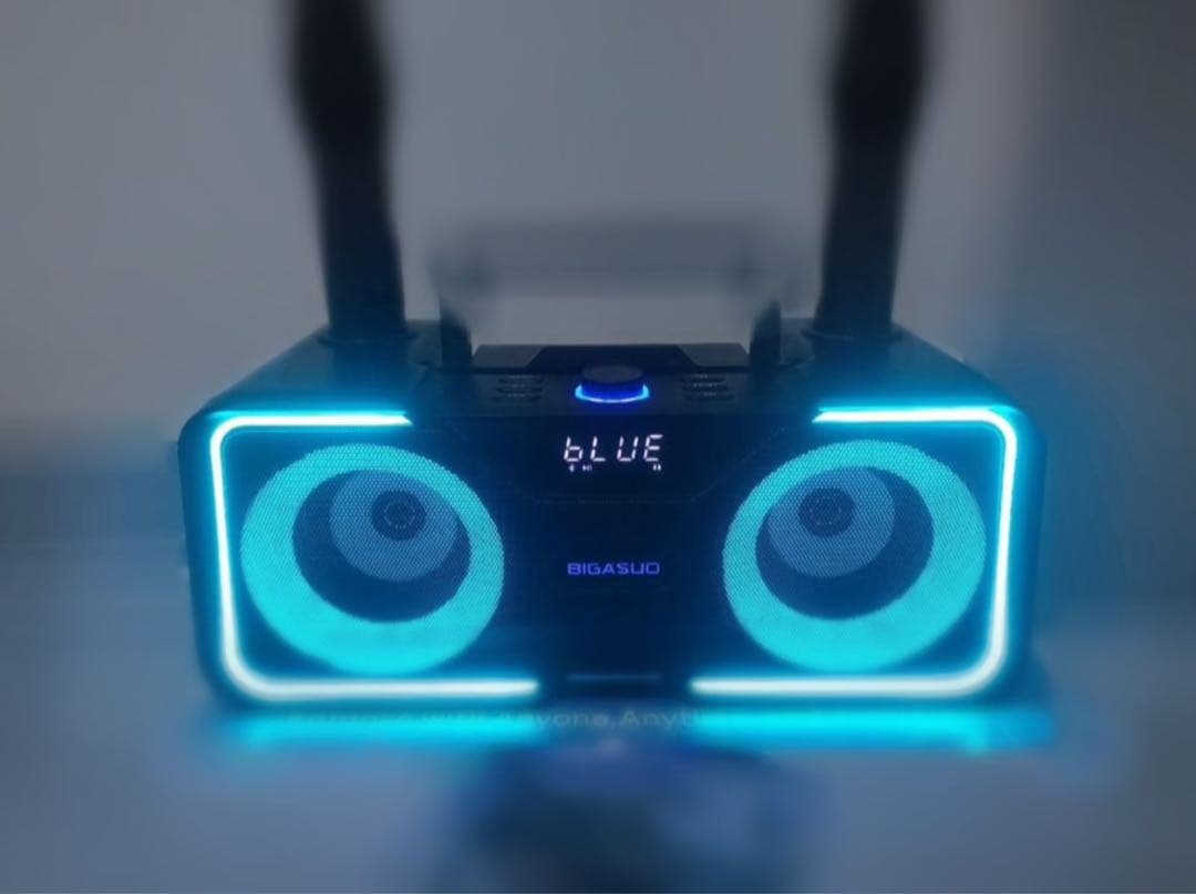 ワイヤレスマイク付きカラオケ機︴スピーカー