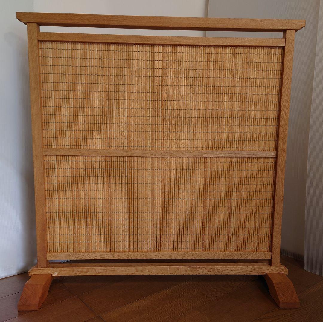 衝立　 天然杢楢無垢材衝立　和風間仕切り　自然オイル手塗り塗装木地仕上げ⑫