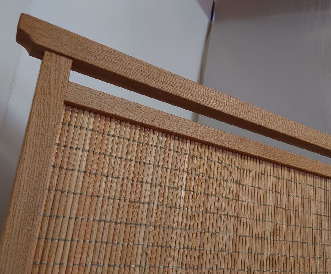 衝立　 天然杢楢無垢材衝立　和風間仕切り　自然オイル手塗り塗装木地仕上げ⑫