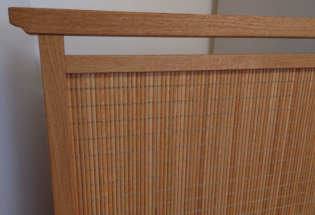 衝立　 天然杢楢無垢材衝立　和風間仕切り　自然オイル手塗り塗装木地仕上げ⑫