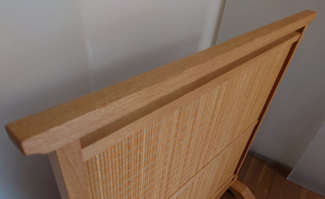 衝立　 天然杢楢無垢材衝立　和風間仕切り　自然オイル手塗り塗装木地仕上げ⑫