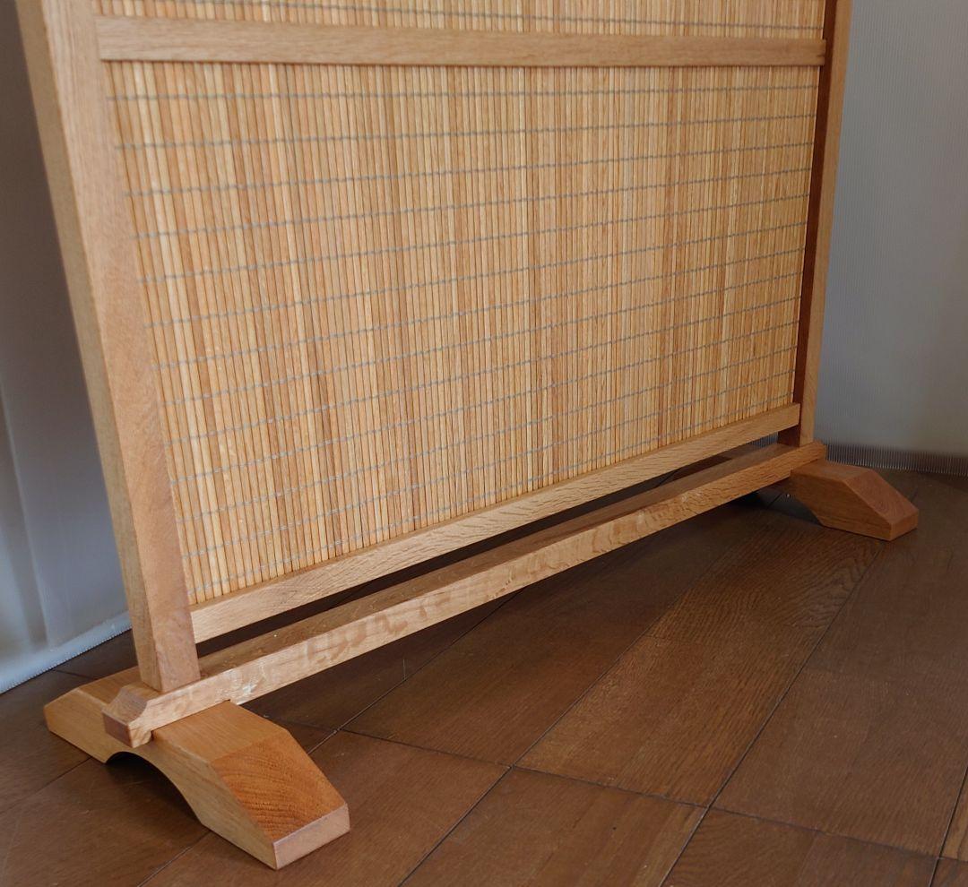 衝立　 天然杢楢無垢材衝立　和風間仕切り　自然オイル手塗り塗装木地仕上げ⑫