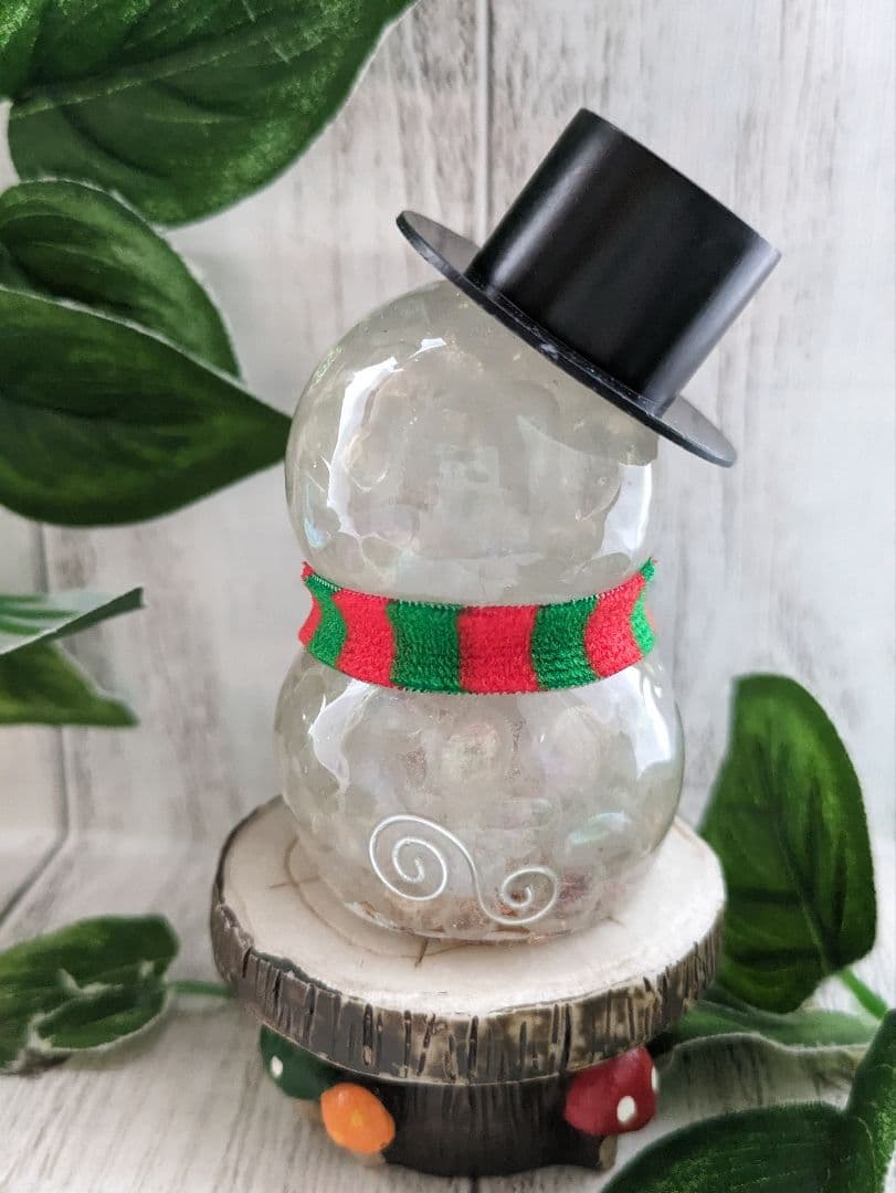 【ゼロ】エンジェルオーラクォーツの雪だるまちゃん形オルゴナイト☆他４点