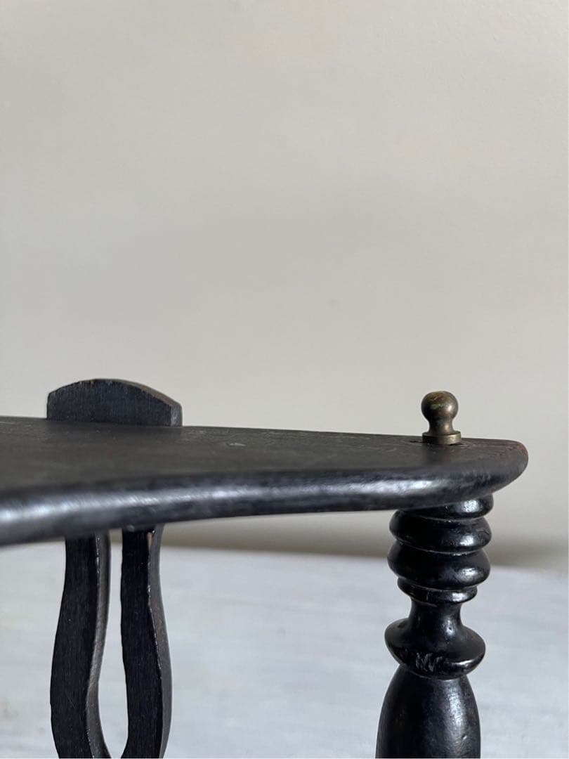 【き21】80 フランスアンティーク　黒 ナポレオンシェルフ ブラック