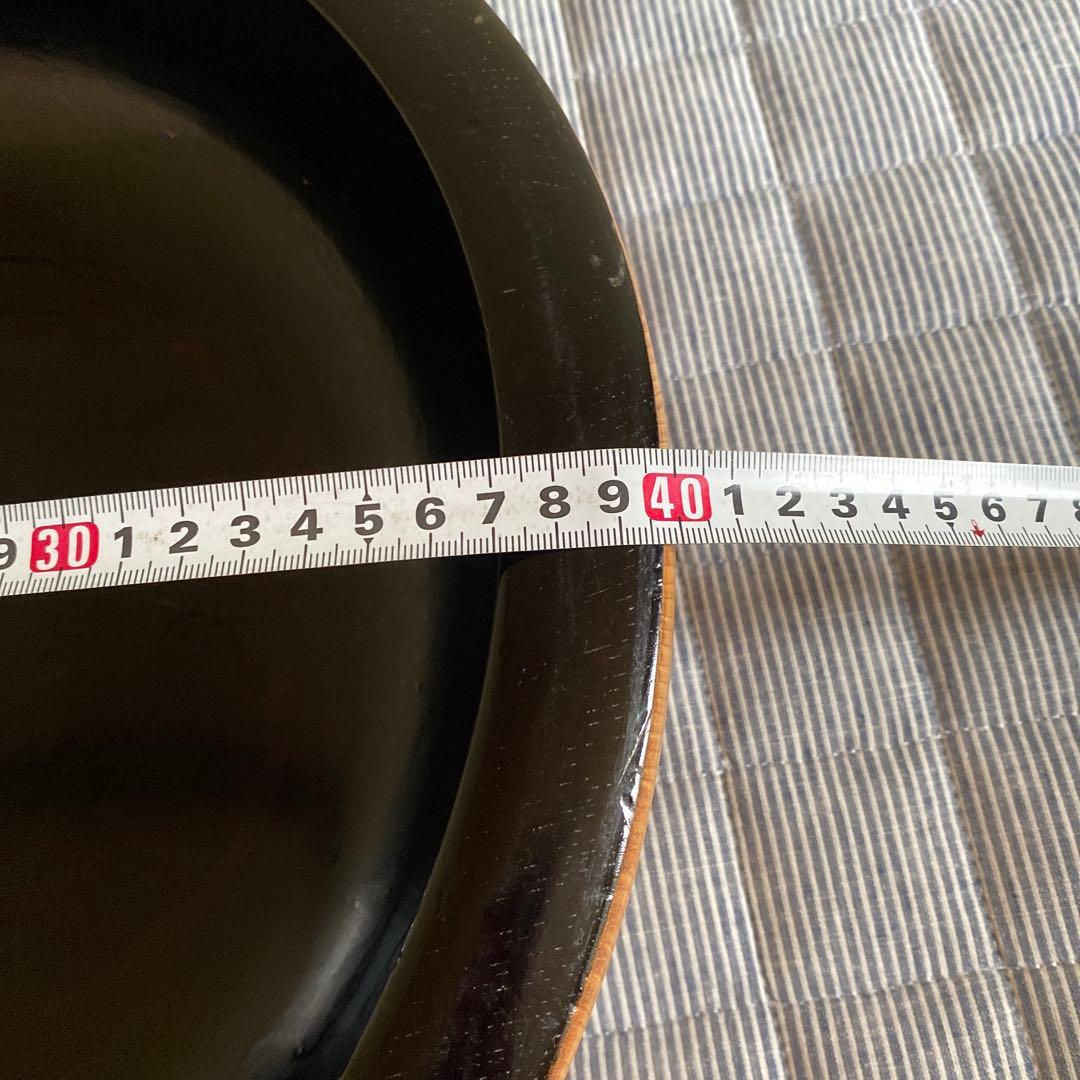 信州木曽　くり貫き　こね鉢　そば打ち　漆塗り　直径40センチ 木鉢 木製 レトロ