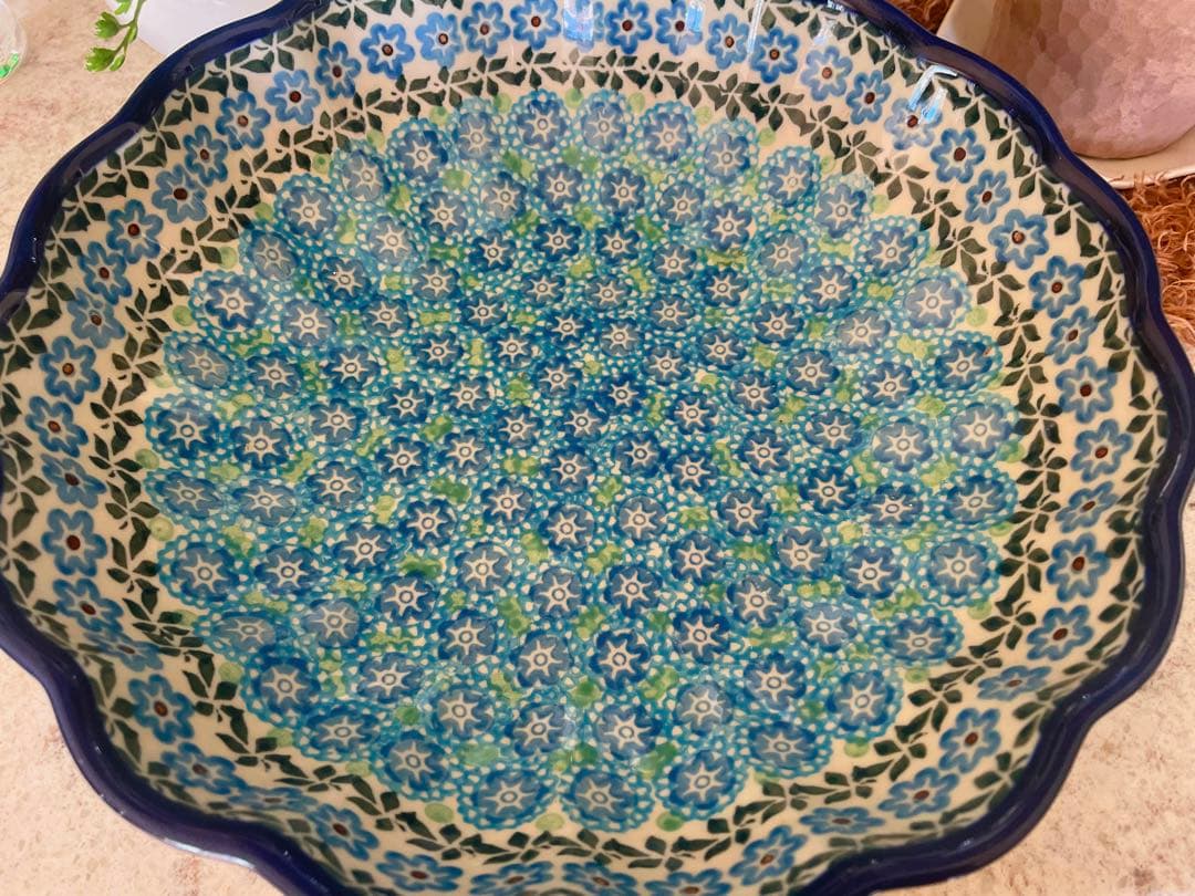 お値下げ品！ 希少！ポーランド製 波型花柄ボウル 1996年製