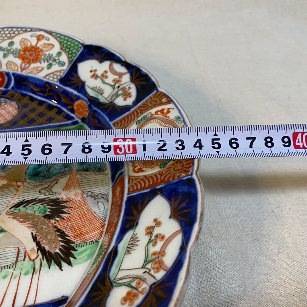 伊万里　古伊万里　大皿　色絵　金襴手　花の図　鳥の図