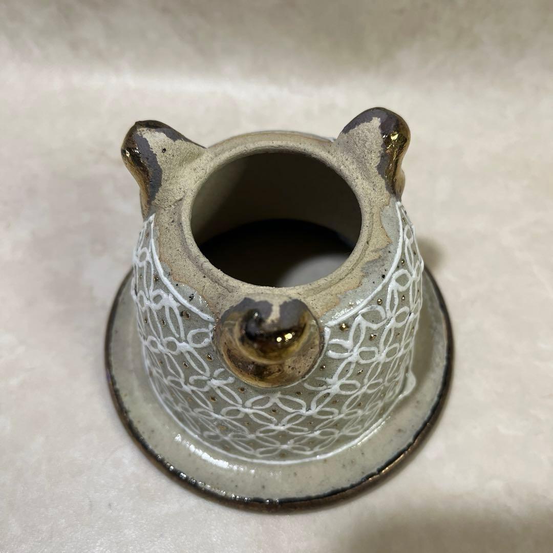 【京楽焼】金彩蘭鉢　盆栽鉢　植木鉢　おもと鉢　多肉サボテンにも