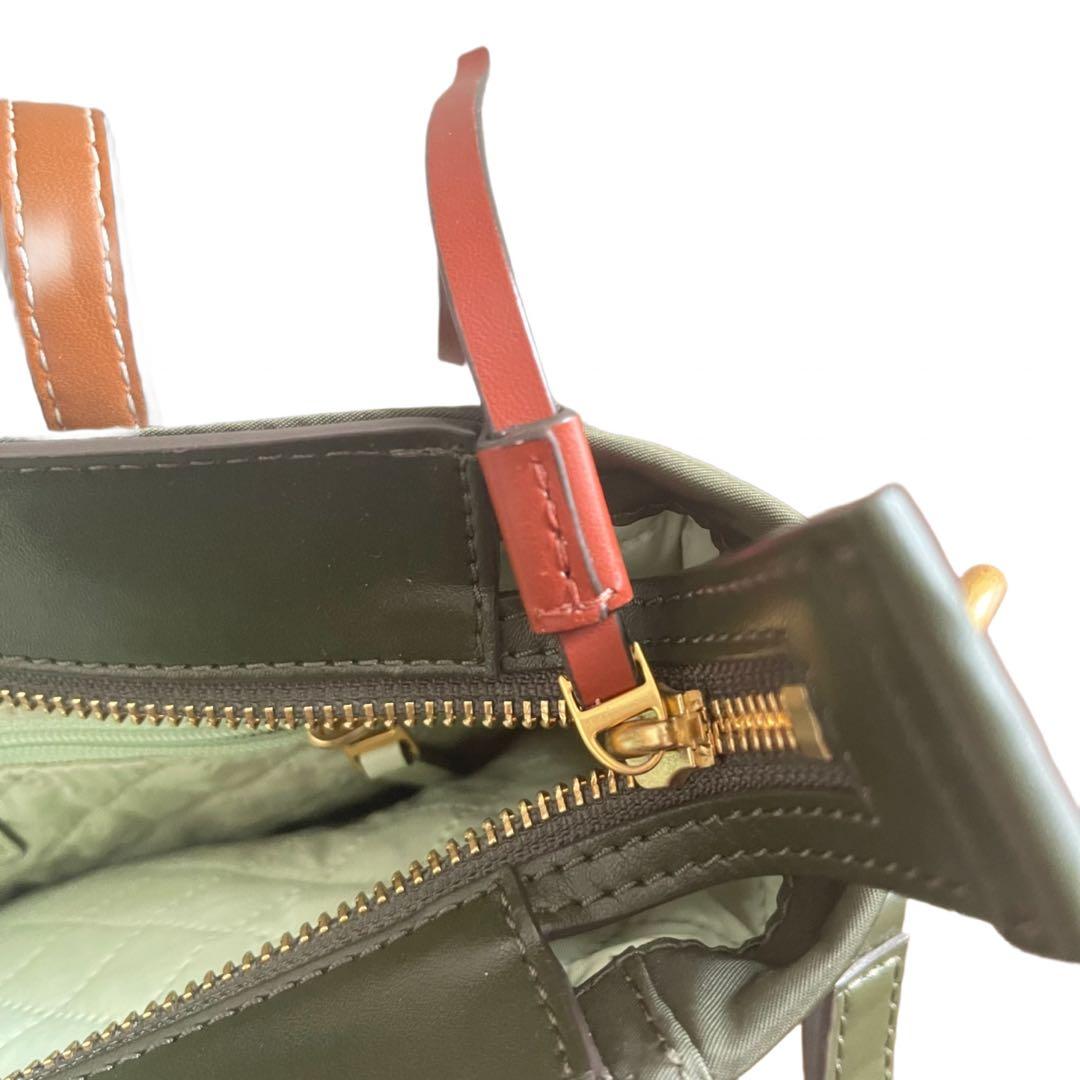 トリーバーチ　2way ショルダーバッグ　トートバッグ　カーキ