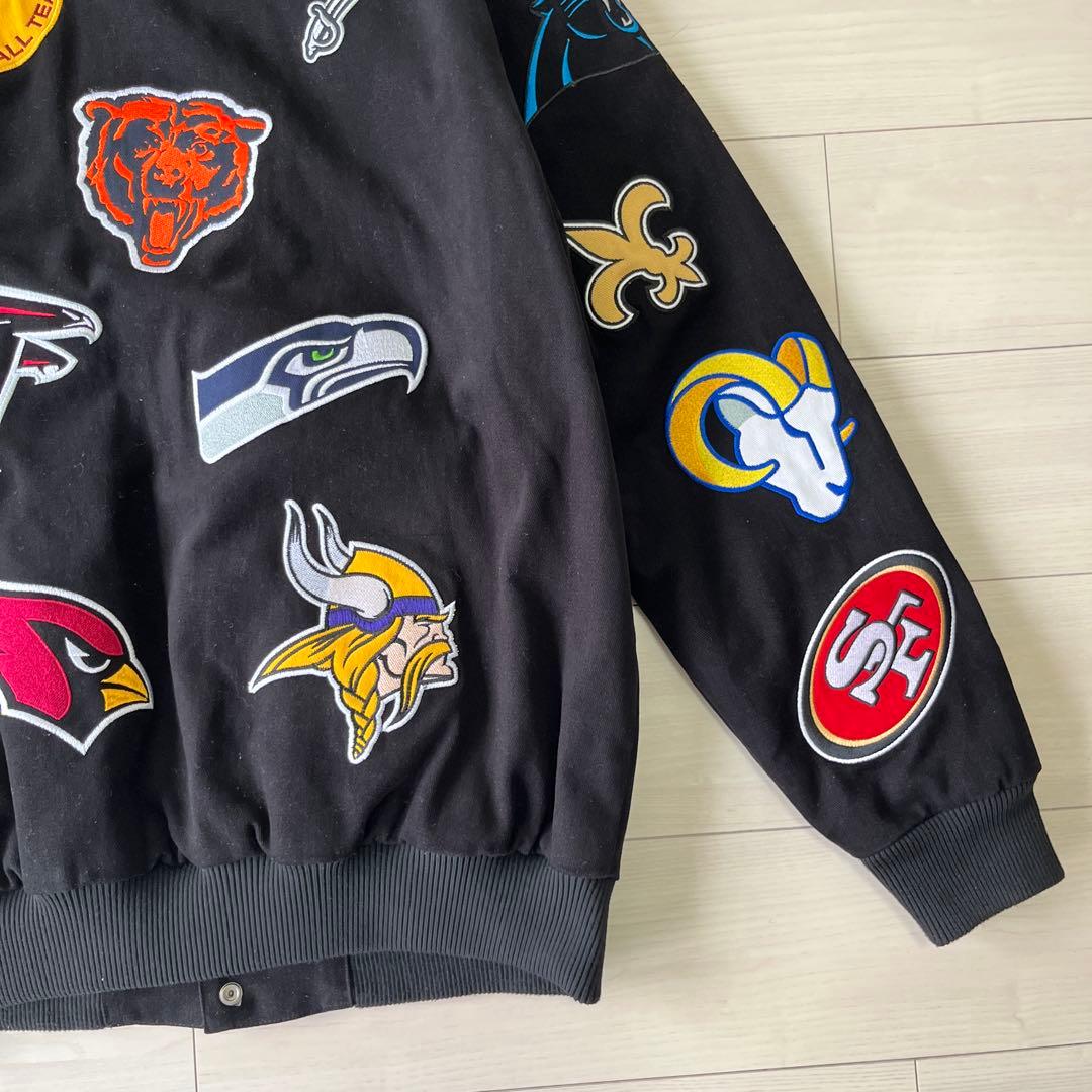 NFLチームロゴ刺繍スタジャン