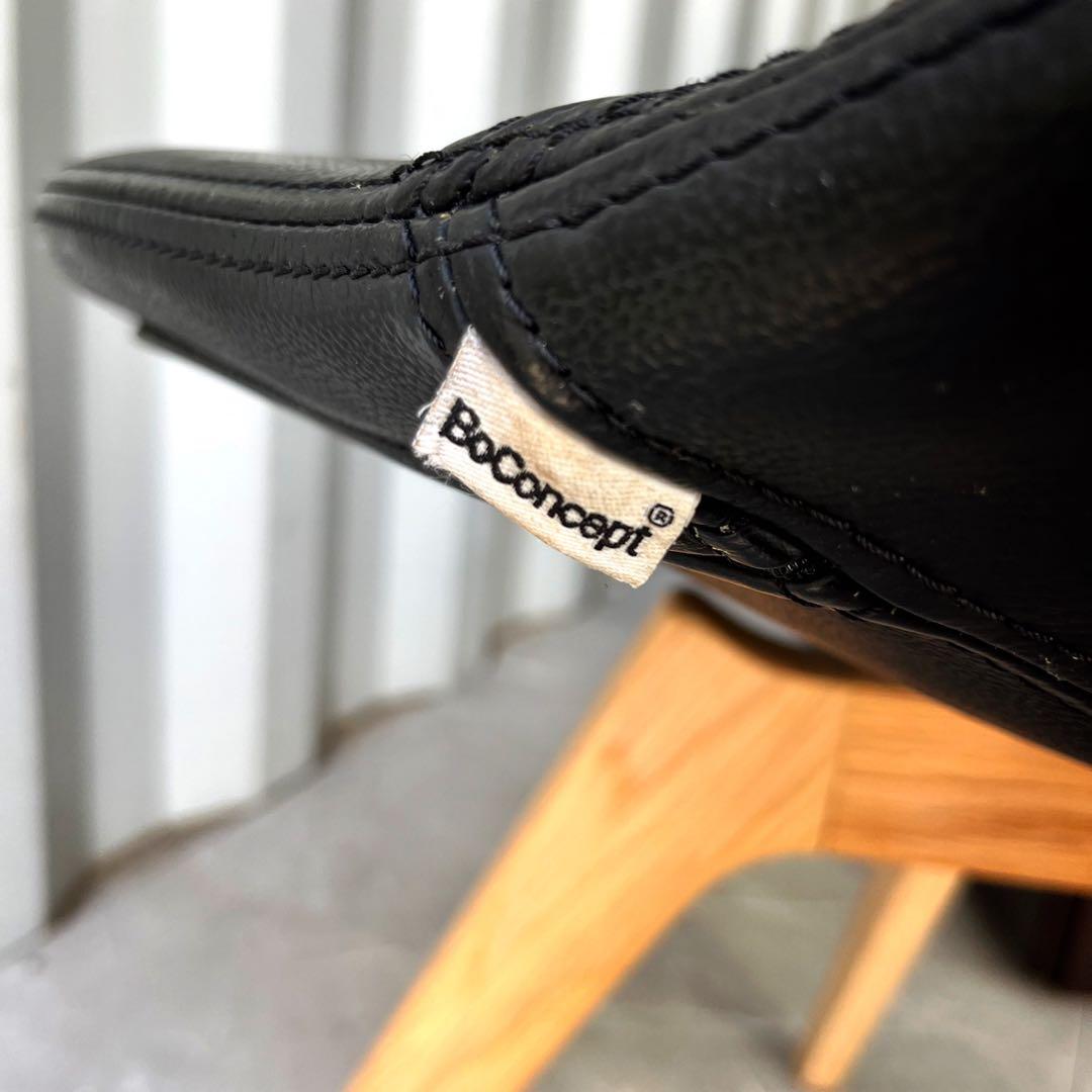 取付無料！ボーコンセプト オッタワ 本革ブラック 北欧モダン風ダイニングチェア✨